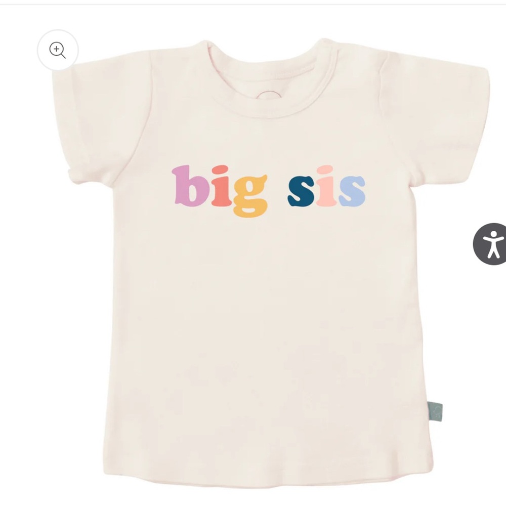 Finn & Emma Big Sis Kids T-Shirt - Cream